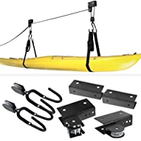 Alzamiento de Techo de Kayak- Kayak y Canoa Elevador de Garaje de Elevación con Cuerda Duradera- Estante de polea…